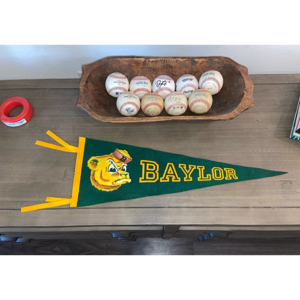 Vintage 50’s 1950's BAYLOR UNIVERSITY SAILOR BEAR Pennant